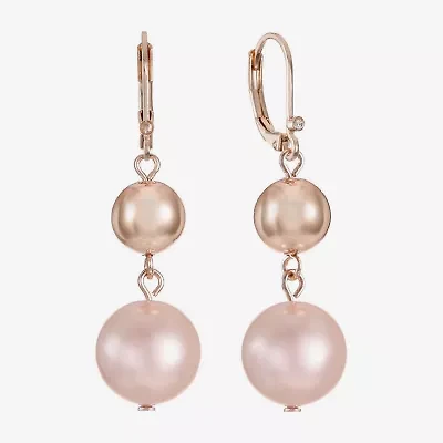 Monet Jewelry Womens Simulated Pearl Round Drop Earrings