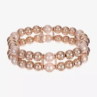 Monet Jewelry Womens Simulated Pearl Round Stretch Bracelet