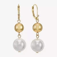 Monet Jewelry Womens Simulated Pearl Round Drop Earrings