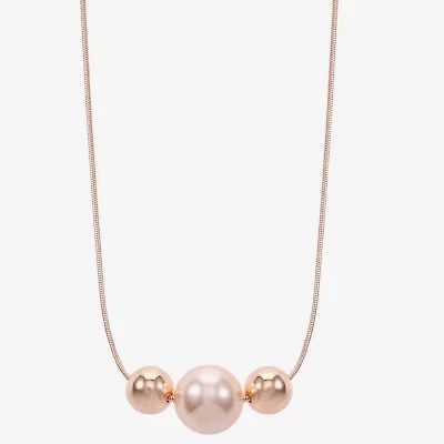 Monet Jewelry Womens Simulated Pearl Round 18 Inch Pendant Necklace