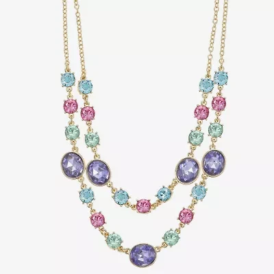 Monet Jewelry Womens Pink Glass 18 Inch Strand Necklace