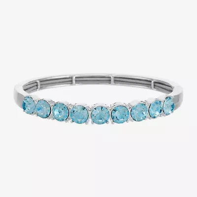 Monet Jewelry Womens Blue Glass Round Bangle Bracelet