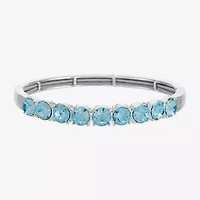 Monet Jewelry Womens Blue Glass Round Bangle Bracelet