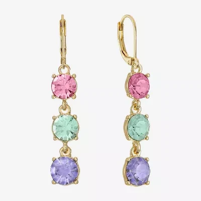 Monet Jewelry Womens Multi Color Glass Round Drop Earrings