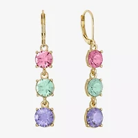 Monet Jewelry Womens Multi Color Glass Round Drop Earrings