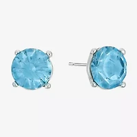 Monet Jewelry Blue Glass 8mm Round Stud Earrings