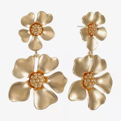 Liz Claiborne Womens Flower Hypoallergenic Drop Earrings