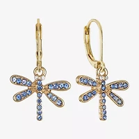 Monet Jewelry Womens Blue Glass Drop Earrings