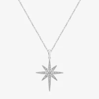 Limited Quantities! Womens 1/10 CT. T.W. Natural White Diamond Sterling Silver Star 18 Inch Pendant Necklace