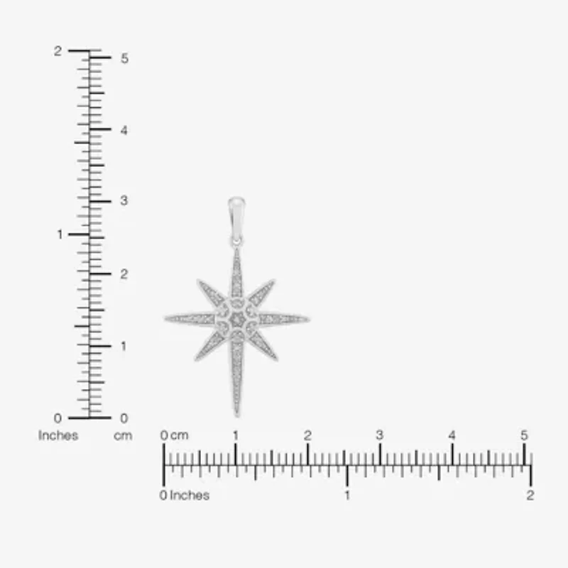 Limited Quantities! Womens 1/10 CT. T.W. Natural White Diamond Sterling Silver Star 18 Inch Pendant Necklace