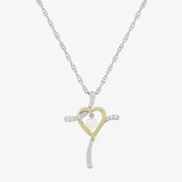 Religious Jewelry Limited Quantities! Womens Genuine White Cultured Akoya Pearl 14K Gold Over Silver Sterling Silver Cross 20 Inch Pendant Necklace