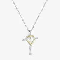 Religious Jewelry Limited Quantities! Womens Genuine White Cultured Akoya Pearl 14K Gold Over Silver Sterling Silver Cross 20 Inch Pendant Necklace