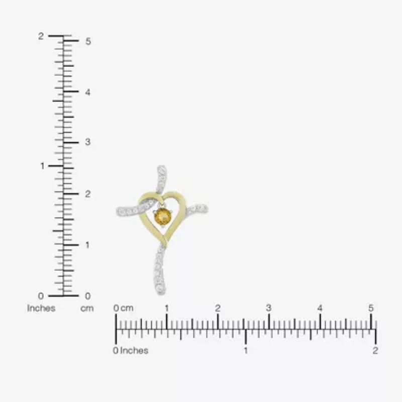Religious Jewelry Limited Quantities! Womens Genuine Yellow Citrine 14K Gold Over Silver Sterling Silver Cross 20 Inch Pendant Necklace