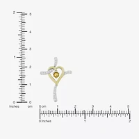 Religious Jewelry Limited Quantities! Womens Genuine Yellow Citrine 14K Gold Over Silver Sterling Silver Cross 20 Inch Pendant Necklace