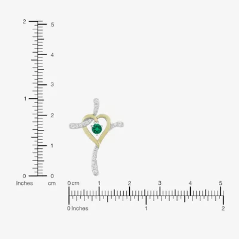 Religious Jewelry Limited Quantities! Womens Lab Created Green Emerald 14K Gold Over Silver Sterling Silver Cross 20 Inch Pendant Necklace