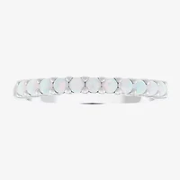 Limited Quantities! Womens Lab Created White Opal Sterling Silver Stackable Ring