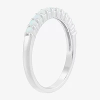 Limited Quantities! Womens Lab Created White Opal Sterling Silver Stackable Ring