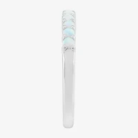 Limited Quantities! Womens Lab Created White Opal Sterling Silver Stackable Ring