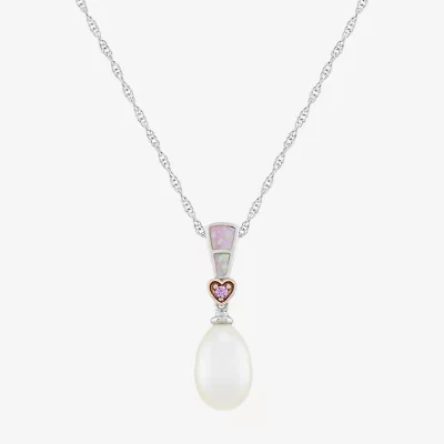 Limited Quantities! Womens Genuine White Cultured Akoya Pearl 14K Rose Gold Over Silver Sterling Silver 18 Inch Pendant Necklace