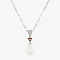Limited Quantities! Womens Genuine White Cultured Akoya Pearl 14K Rose Gold Over Silver Sterling Silver 18 Inch Pendant Necklace