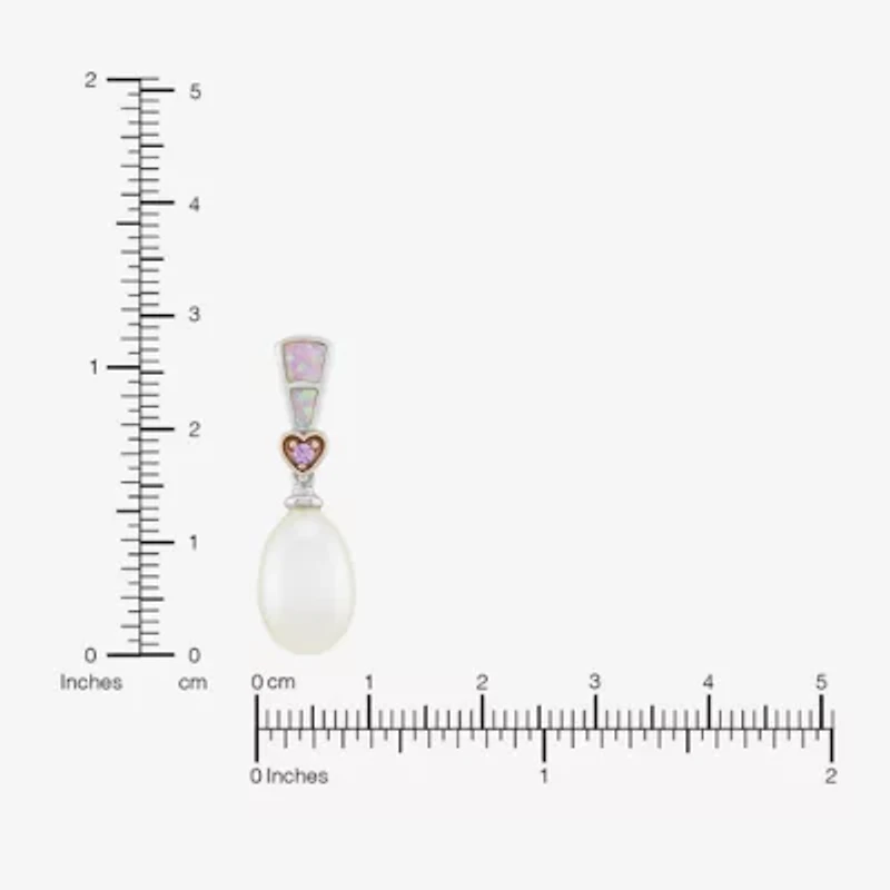 Limited Quantities! Womens Genuine White Cultured Akoya Pearl 14K Rose Gold Over Silver Sterling Silver 18 Inch Pendant Necklace