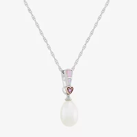 Limited Quantities! Womens Genuine White Cultured Akoya Pearl 14K Rose Gold Over Silver Sterling Silver 18 Inch Pendant Necklace