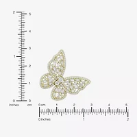 Limited Quantities! Womens Lab Created White Sapphire 14K Gold Over Silver Butterfly 18 Inch Pendant Necklace