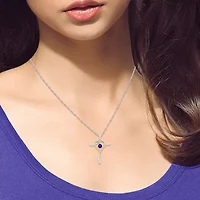 Religious Jewelry Limited Quantities! Womens Genuine Purple Amethyst 14K Gold Over Silver Sterling Silver Cross 20 Inch Pendant Necklace