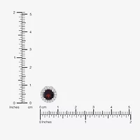 Limited Quantities! Womens Genuine Red Garnet Sterling Silver Round 18 Inch Pendant Necklace
