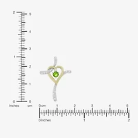 Religious Jewelry Limited Quantities! Womens Lab Created Green Peridot 14K Gold Over Silver Sterling Silver Cross 20 Inch Pendant Necklace