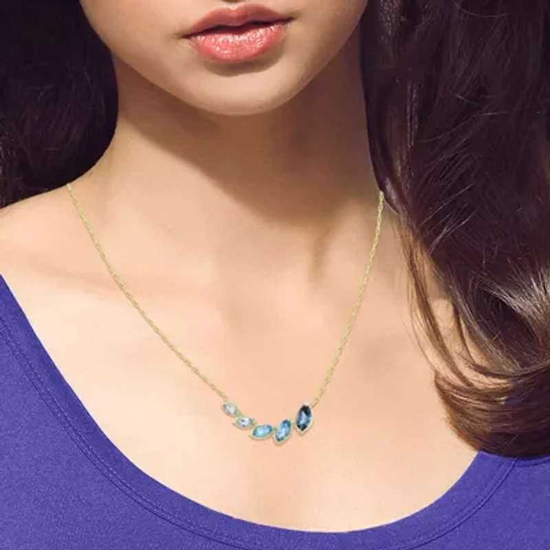 Limited Quantities! Womens Genuine Blue Topaz 14K Gold Over Silver 18 Inch Pendant Necklace