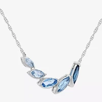 Limited Quantities! Womens Genuine Blue Topaz Sterling Silver 18 Inch Pendant Necklace