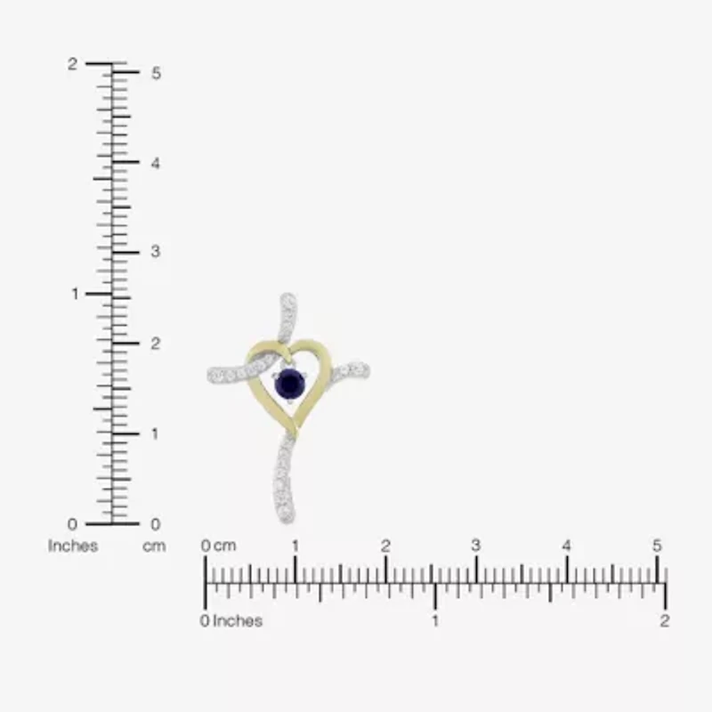Religious Jewelry Limited Quantities! Womens Lab Created Blue Sapphire 14K Gold Over Silver Sterling Silver Cross 20 Inch Pendant Necklace