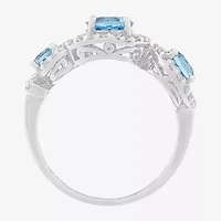 Limited Quantities! Womens Genuine Blue Topaz Sterling Silver Cocktail Ring