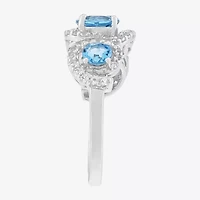 Limited Quantities! Womens Genuine Blue Topaz Sterling Silver Cocktail Ring