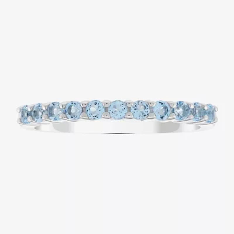 Limited Quantities! Womens Genuine Blue Topaz Sterling Silver Stackable Ring