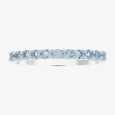 Limited Quantities! Womens Genuine Blue Topaz Sterling Silver Stackable Ring