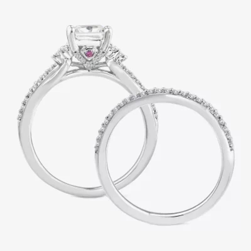 (F / Vs2) Womens 1 3/8 CT. T.W. Lab Grown White Diamond 10K Gold Side Stone Bridal Set