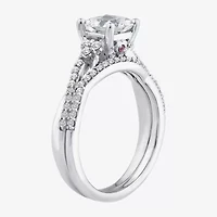 (F / Vs2) Womens 1 3/8 CT. T.W. Lab Grown White Diamond 10K Gold Side Stone Bridal Set