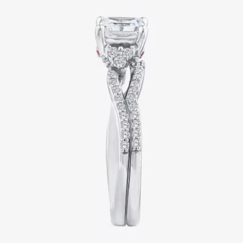 (F / Vs2) Womens 1 3/8 CT. T.W. Lab Grown White Diamond 10K Gold Side Stone Bridal Set