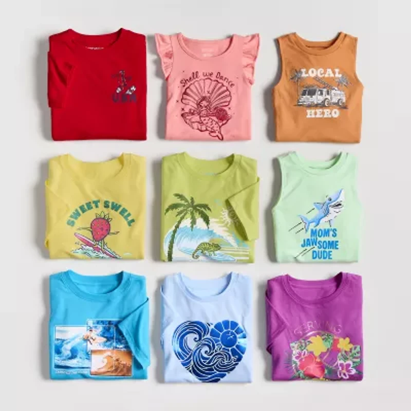 Okie Dokie Toddler & Little Girls Round Neck Sleeveless Tank Top