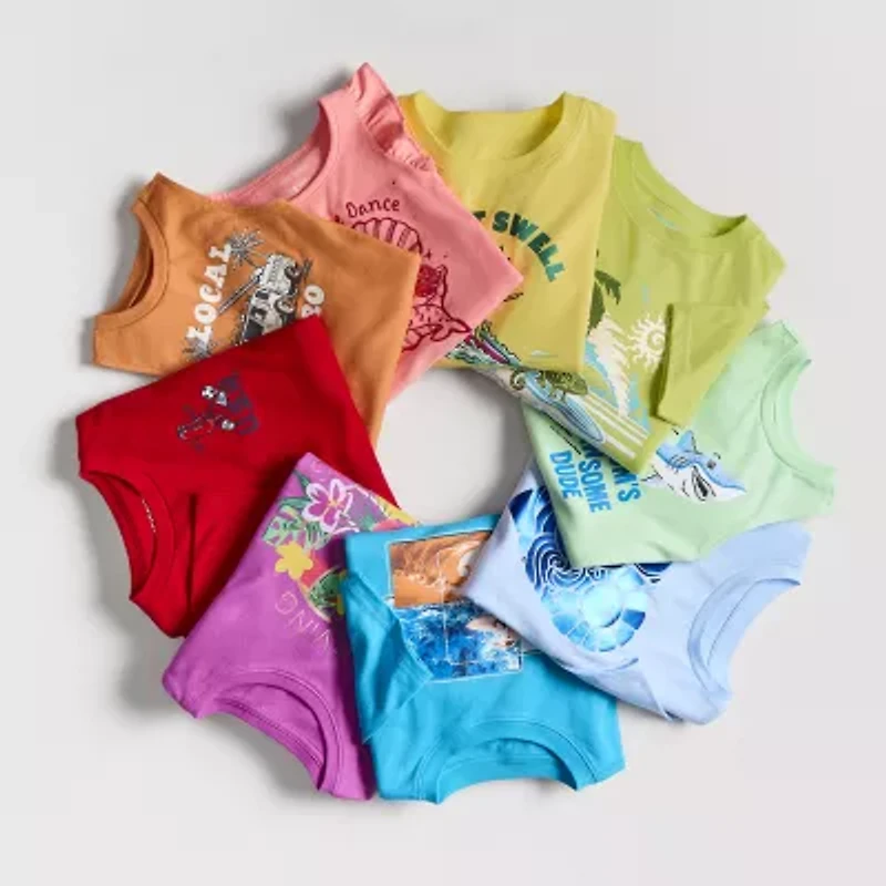 Xersion Little & Big Kid Girls Crew Neck Short Sleeve Relaxed Fit Graphic T-Shirt