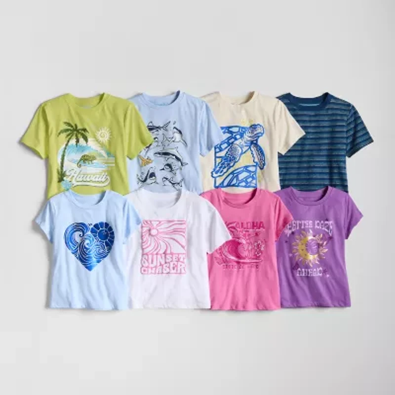 Thereabouts Little & Big Kid Boys Crew Neck Short Sleeve Regular Fit Graphic T-Shirt