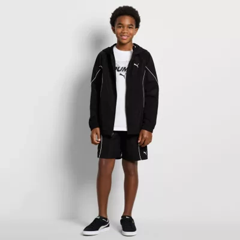 PUMA Big Kid Boys Water Resistant Lightweight Windbreaker