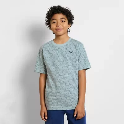 PUMA Big Kid Boys Crew Neck Short Sleeve Regular Fit Graphic T-Shirt