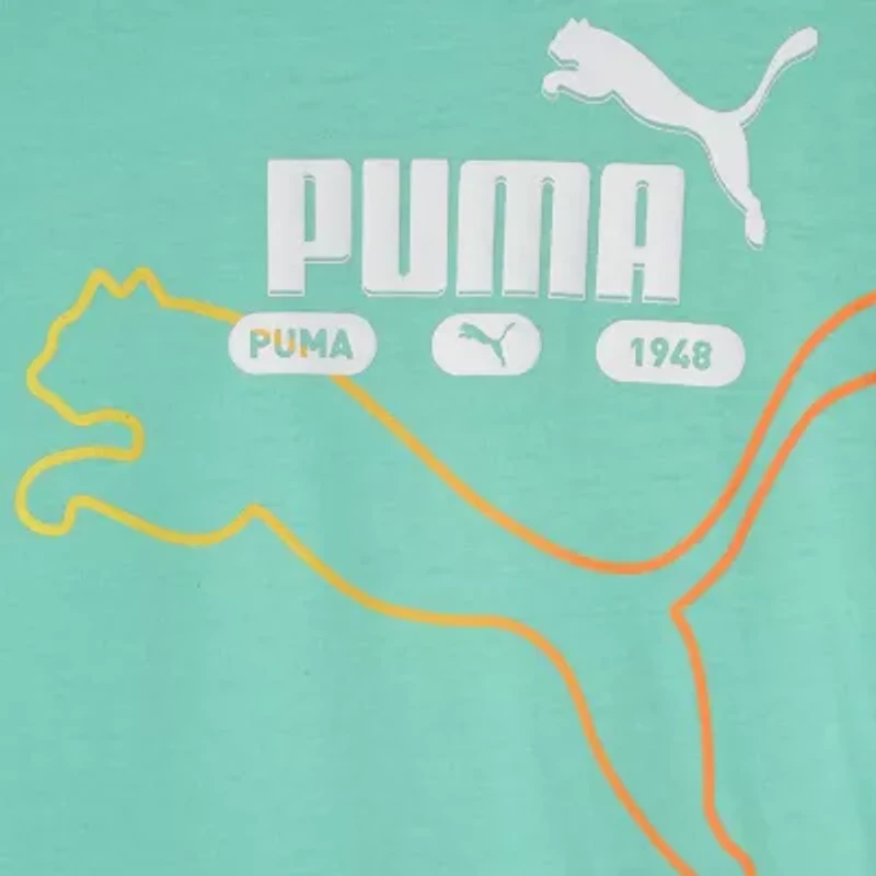 PUMA Big Kid Boys Crew Neck Short Sleeve Regular Fit Graphic T-Shirt