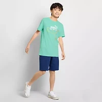 PUMA Big Kid Boys Crew Neck Short Sleeve Regular Fit Graphic T-Shirt