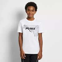PUMA Big Kid Boys Crew Neck Short Sleeve Regular Fit Graphic T-Shirt