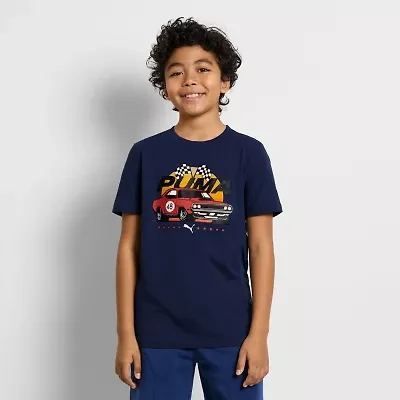 PUMA Big Kid Boys Crew Neck Short Sleeve Regular Fit Graphic T-Shirt