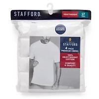 Stafford Heavyweight Cotton Mens 4 Pack Short Sleeve Crew Neck T-Shirt